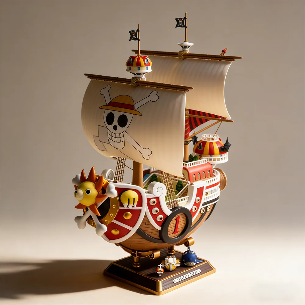One Piece Ship Model Kits Of Going Merry Thousand Sunny And Polar Tang Plastic For Collectors Home Display Highly Cute