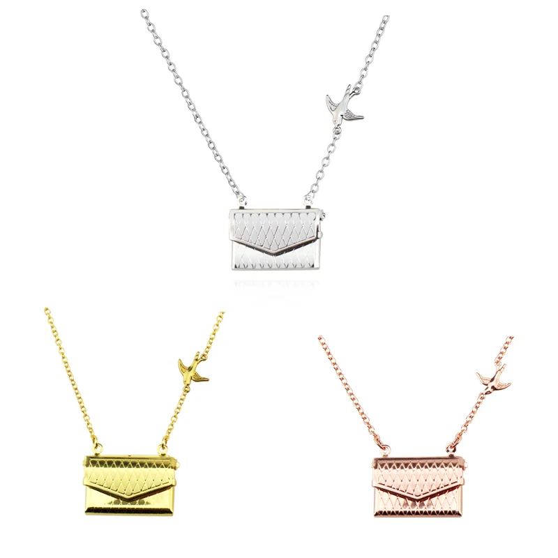 الأزياء 3D شخصية طباعة سر المغلف الحب حروف قلادة أحبك رومانسية هدايا عيد الحب قلادة مجوهرات #4