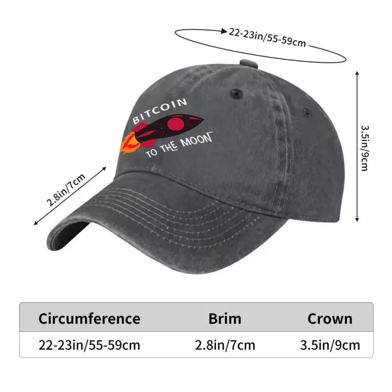 Vintage Bitcoin Rocket Baseball Cap – Unisex Adjustable, Multiple Colors