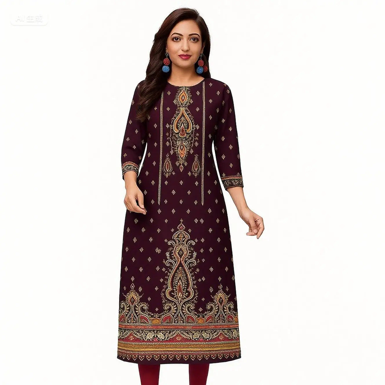 

Мусульманские женские курты 2026, модные и элегантные прямые трубки, повседневные, с разрезом по подолу, турецкая Абая Абито Донна Мусульман