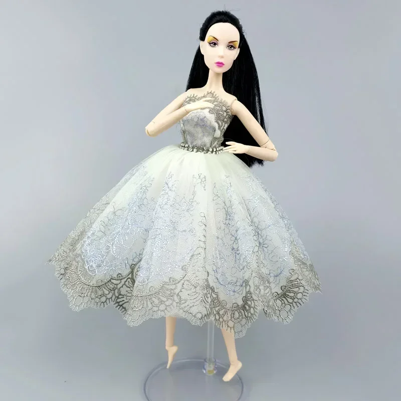 Elegant Ballet Dress For Barbie Doll Outfits 1/6 Doll Accessories Dancing Rhinestone Clothes 3-layer Skirt Ball Party Gown Toys