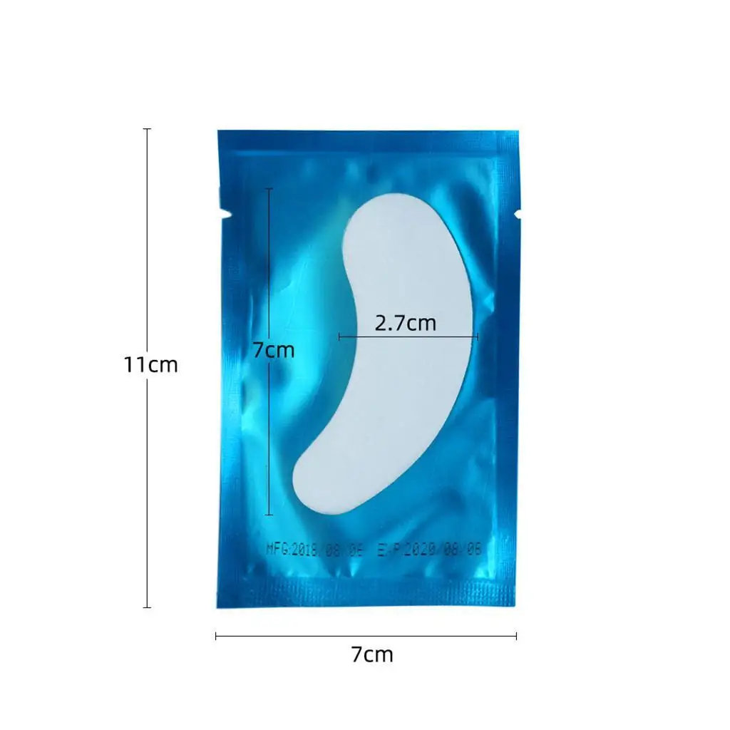 50 قطعة من وصلات الرموش غير المنسوجة تحت وسادات العين خالية من الوبر باللون الأزرق #6