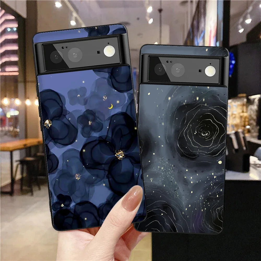 Funda de teléfono Floral estético para Google Pixel 8, 7a, 7Pro, 7, 6a, 6, 6Pro, 5, 5a, 5G, 4XL, 4, 2, 3XL, 3, 3a, 3aXL, 4a, Fundas de silicona de lujo