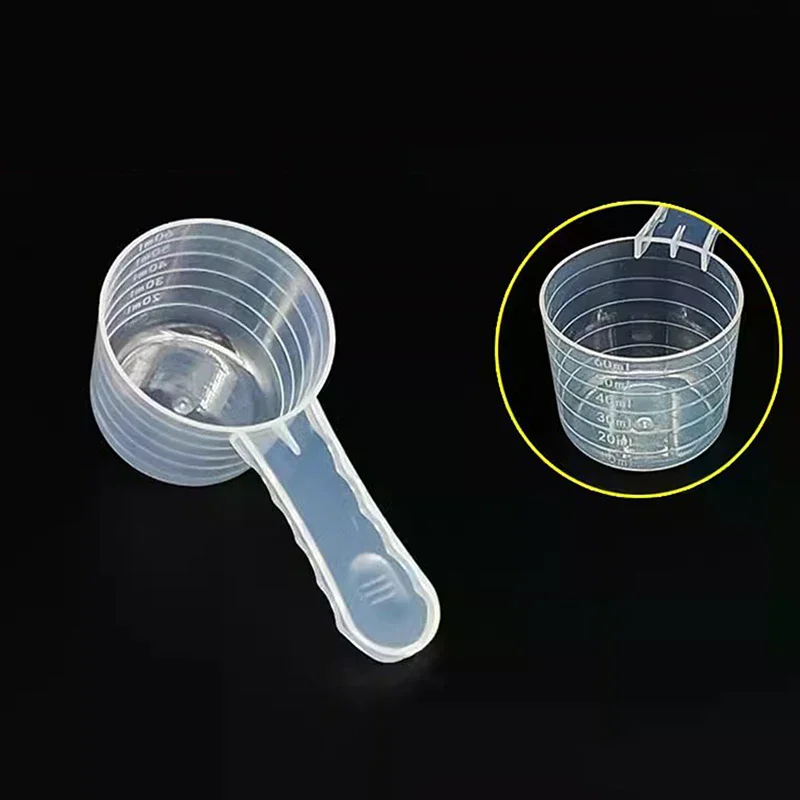 2-10pc 15-120ml Plastic Measuring Coffee Scoop With Scale Baking Utensil Milk Powder Laboratory Liquid Spoon Kitchen Accessories