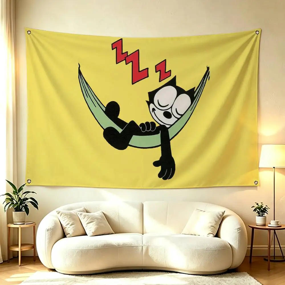 Cartoon F-Felix the C-Cats  Flag Suitable For Party Club Outdoor Interior Wall Decoration Banner Fans Gift