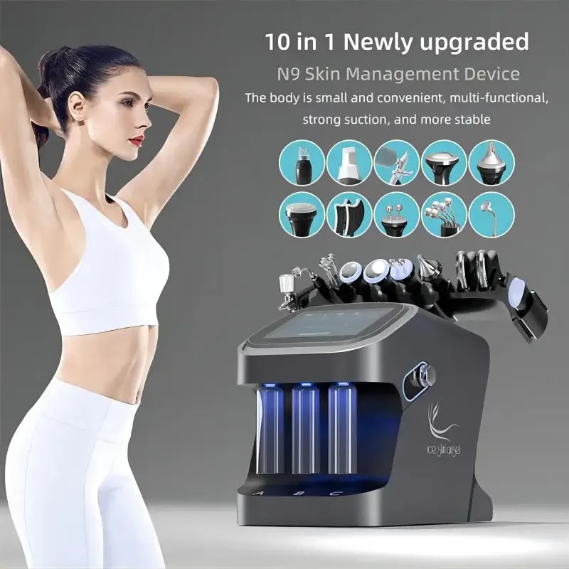

10 in 1 Microdermabrasion Aqua Peeling Machine Hydro Oxygen Dermabrasion Facial Body Whitening Deep Cleaning Device H2O2