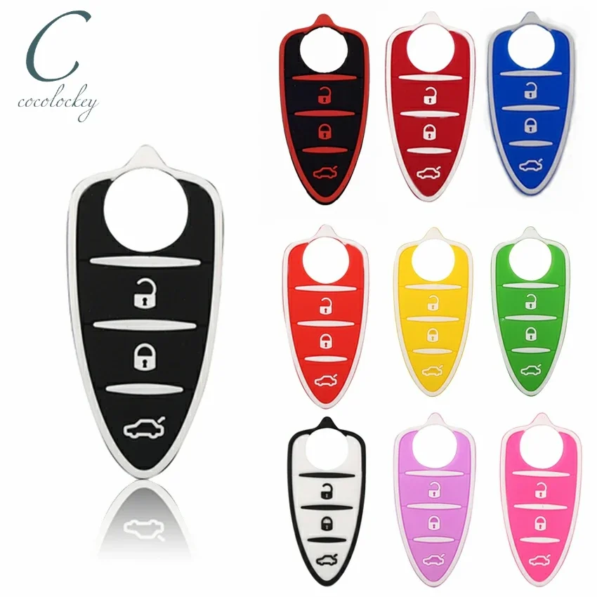 Cocolockey Car Key Pad for Alfa Romeo 156/159 /mito/giulietta/gt/4c Rubber 3 Buttons Remote Key Shell Accessories For Girls