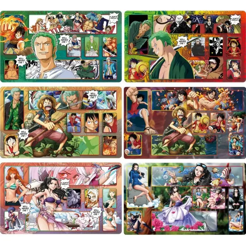 ONE PIECE Card Pad Monkey D Luffy Roronoa Zoro Nico Robin Boa Hancock Nami OPCG Rubber DIY Action Toy Figures Dueling Disc