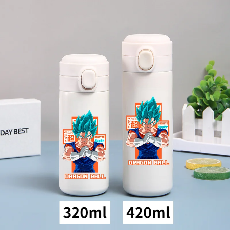 Dragon Ball 320ml/420ml Thermos Cup Son Goku Vegeta  Portable Outdoor Sports Childrens Drinking Stainless Steel Water Bottle