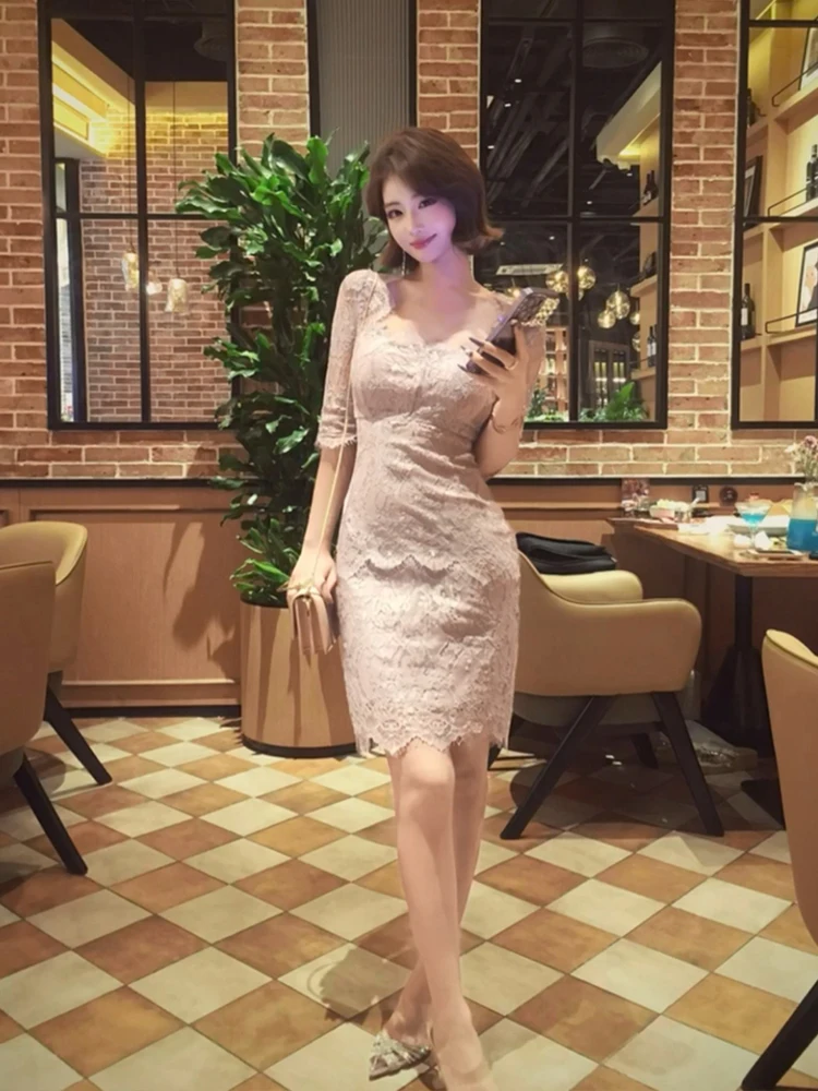 

Новая женская облегающая юбка-боди SYJ Ujia Pure Desire с кружевом, короткая, больших размеров, в корейском стиле, для повседневной носки