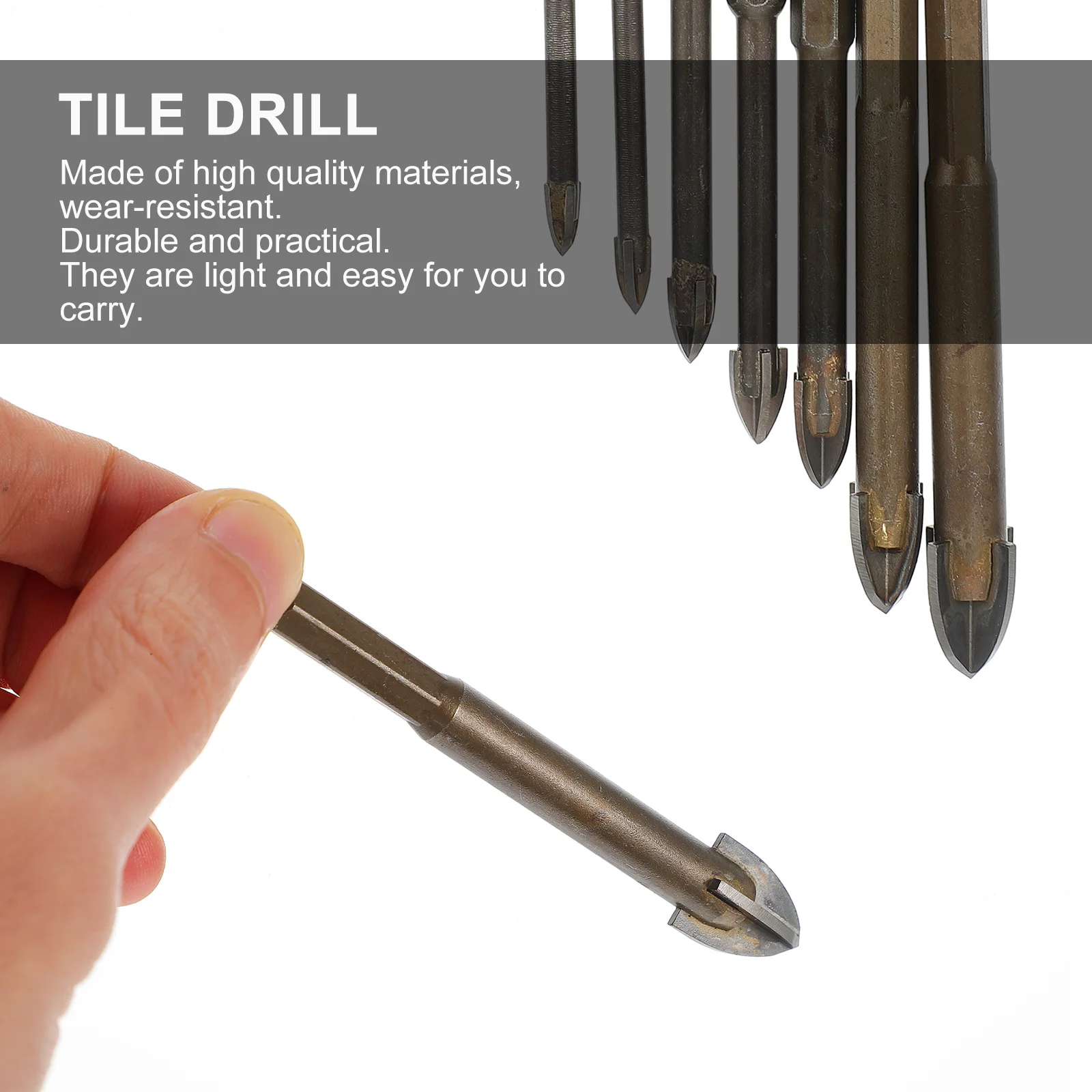 

7Pcs Tile Drill Bits Hard Alloy Ceramic Triangle Drills Smooth Drilling Electric Rotary Drill Accessory Practical Drills