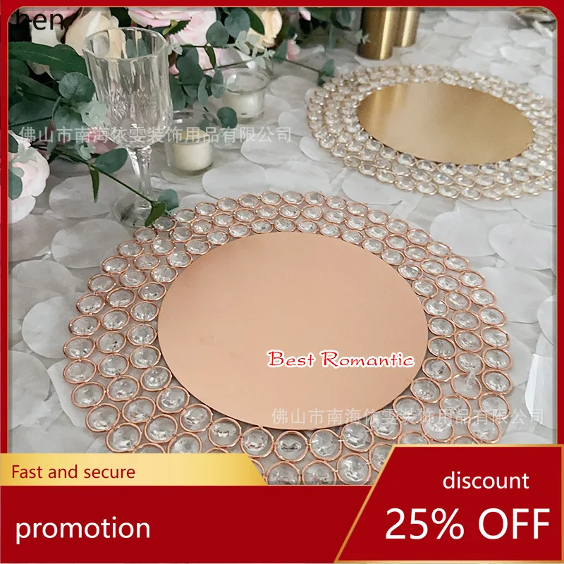 YFY Electroplated gold Metal  Bead Plate Three-Layer Octagonal Bead Plate European and American Wedding Dinnerware Decoration
