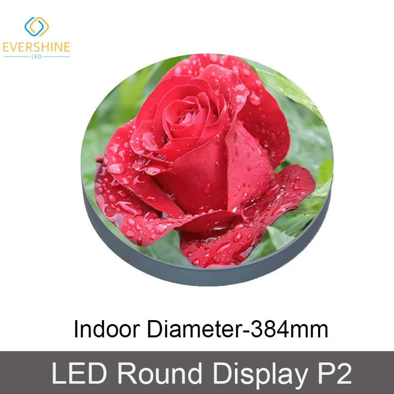 

LED Round Video Display Diameter 384mm P2 Indoor Single Side Circle Sign Border Screen Board Small Pixel LED Round Screen