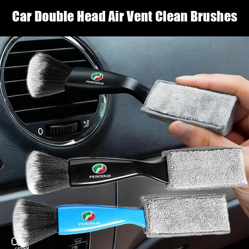 Cepillo de limpieza de ventilación para coche, diseño de doble extremo, para Perodua Axia Bezza Myvi Alza Ativa Aruz