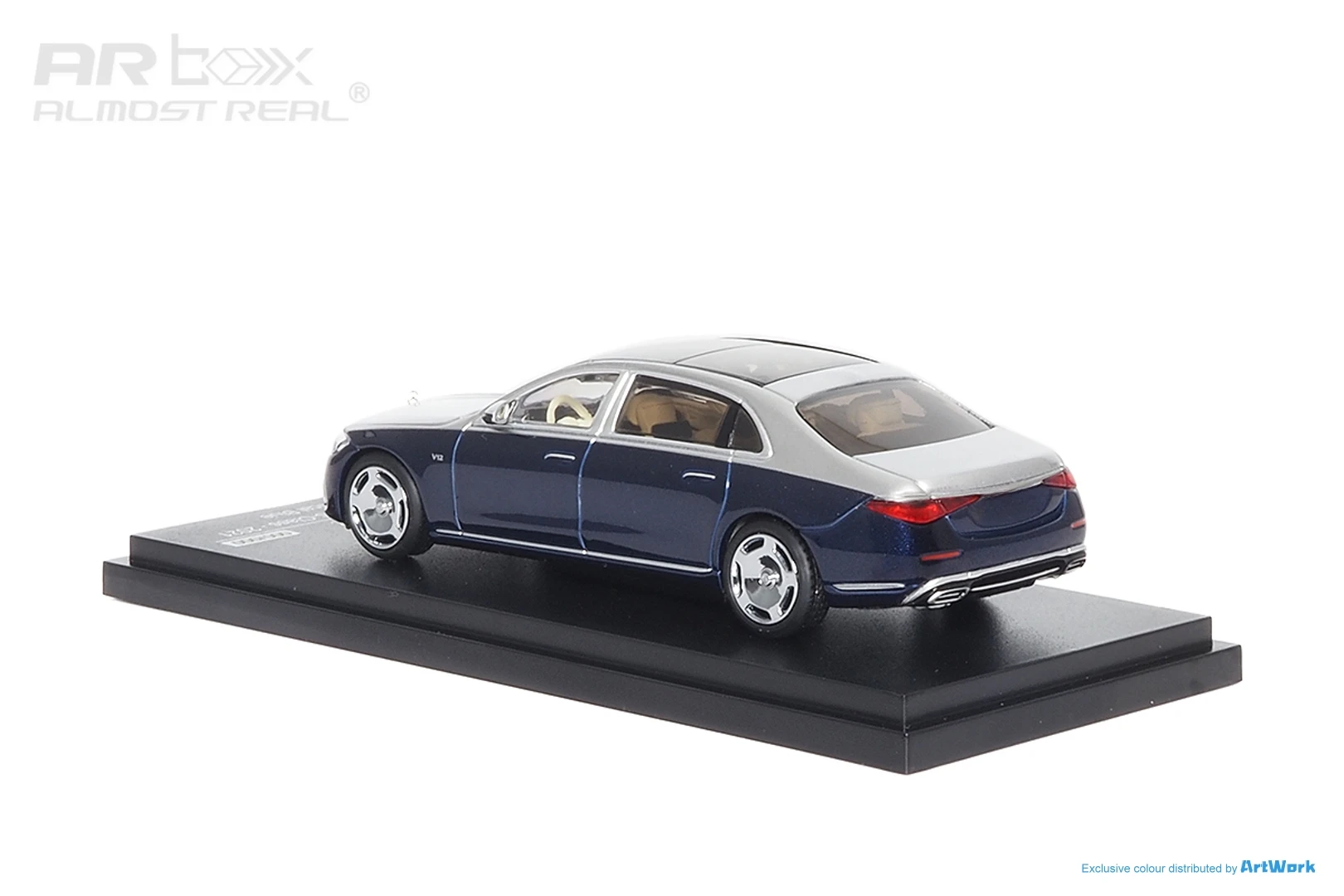 AR BOX 1:64 MB S Class Z223 Silver-Blue limited600 Diecast Model Car