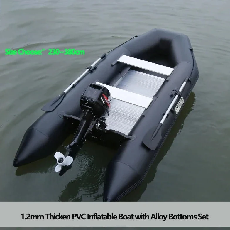 

2.3~3.8m Inflatable Boat with Alloy Bottoms Set 1.2mm Thicken PVC Assault Boat V Shape Keel Boat Bottoms LUYA Fishing Boats Set