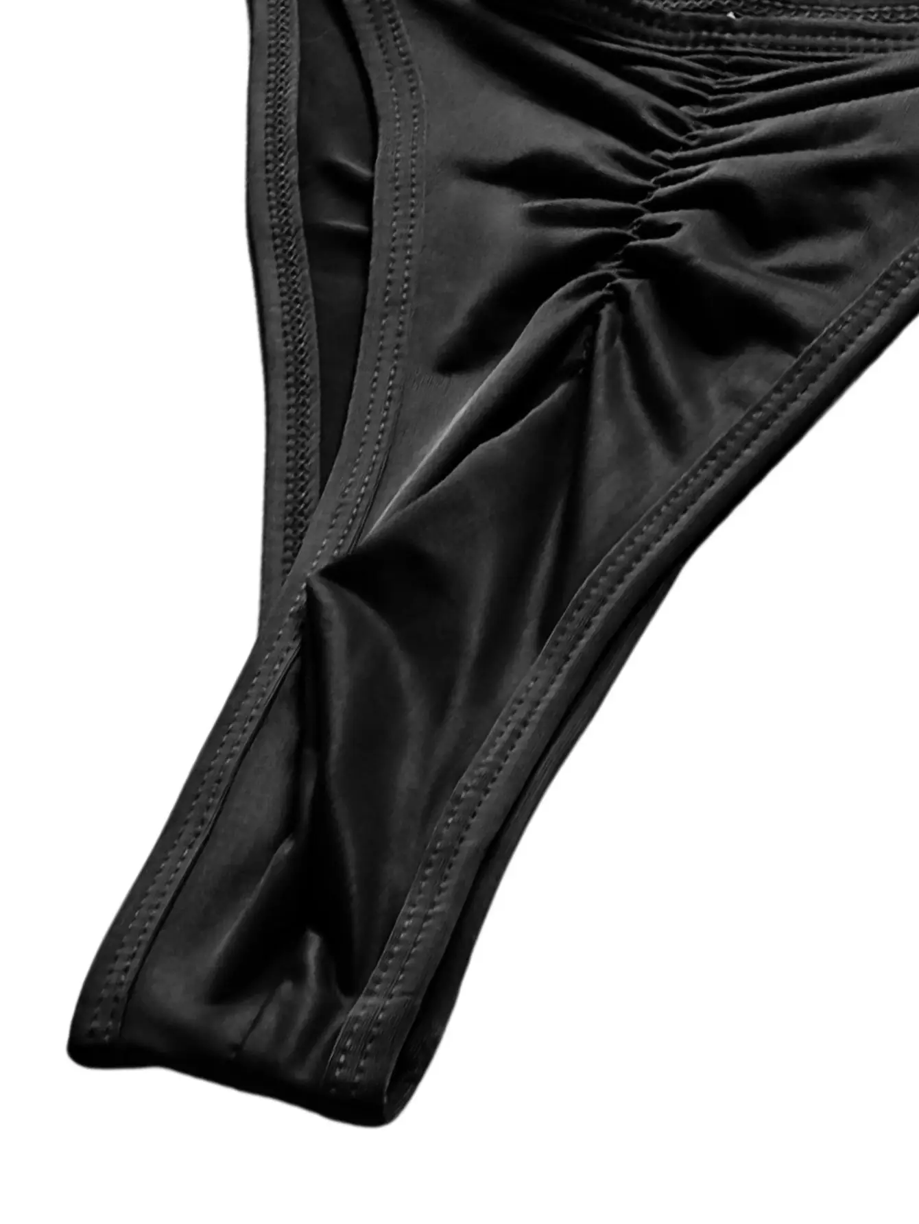 1pc Celana Dalam Pria - Celana Dalam Pria Model Thong dengan Belahan Tinggi, Ruffle, Ultra Seksi, Sejuk, Anti Lengket, Semi Transparan, Nyaman untuk Santai