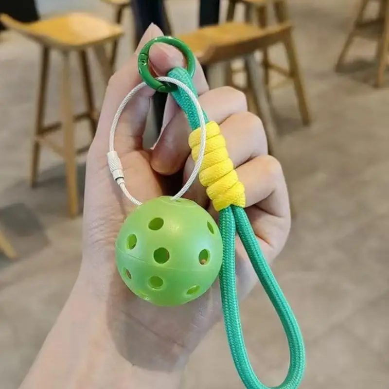 Creative Pickleball Racket Metal Keychain Colorful Hollow Golf Ball Keychains Dink Ball Fans Party Gift Bag Pendant