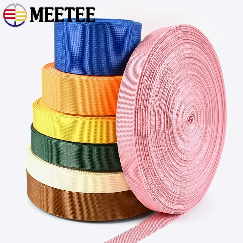 45Meters 20-50mm Thick 1mm Nylon Webbing Tape Safety Belt Luggage Strap Ribbon DIY Bag Garment Webbings Sewing Bias Accessories