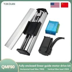 Fully Enclosed Linear Guide Motor Drive Kit 90mm Wide Ball Screw Sliding Table SFU1605 Clean Room Single Axis Robot 4PCS MGN12C