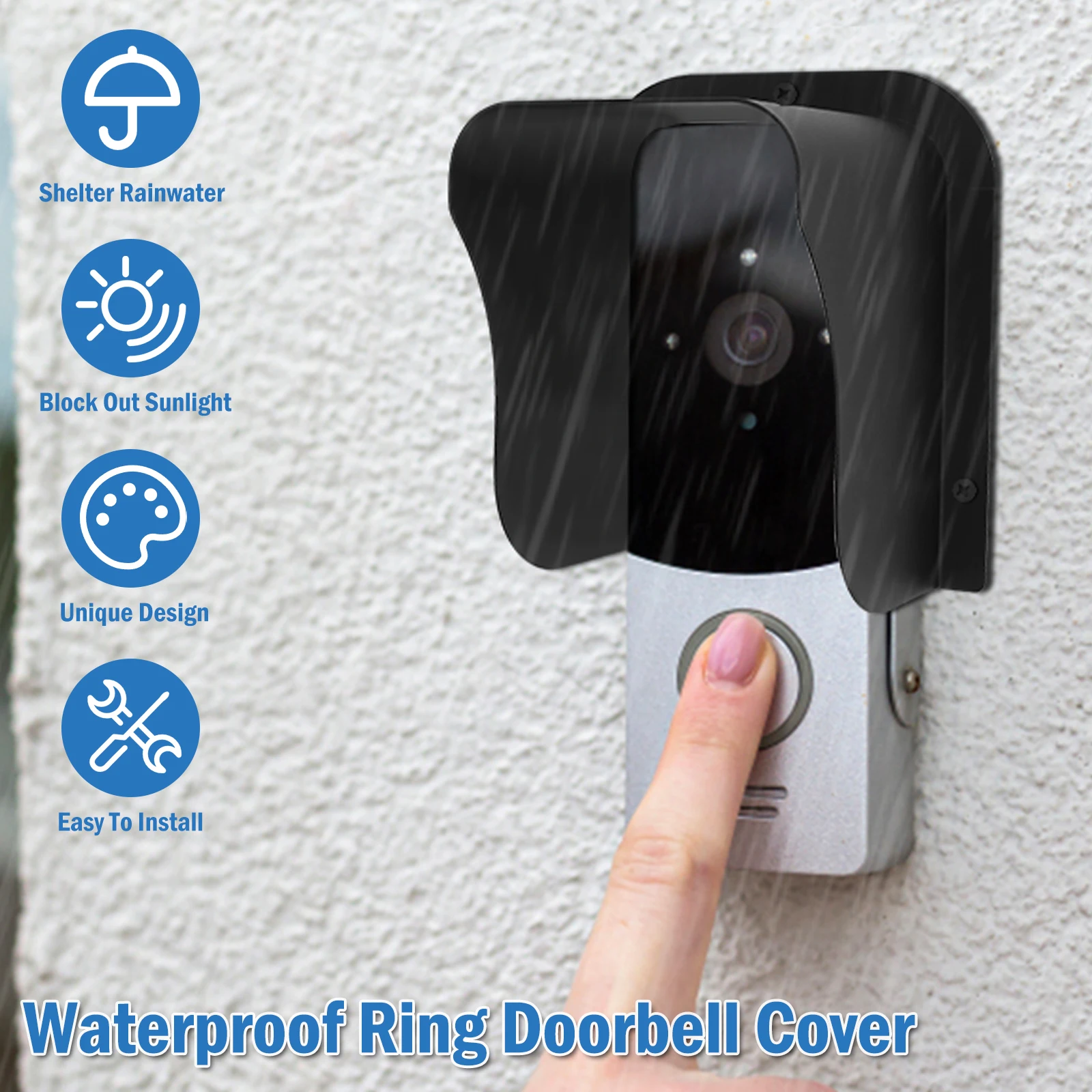 Doorbell Rain Cover Waterproof Metal Rain Cover for RFID Access Control Keypad Fingerprint Controller Wifi Door Bell Rainproof