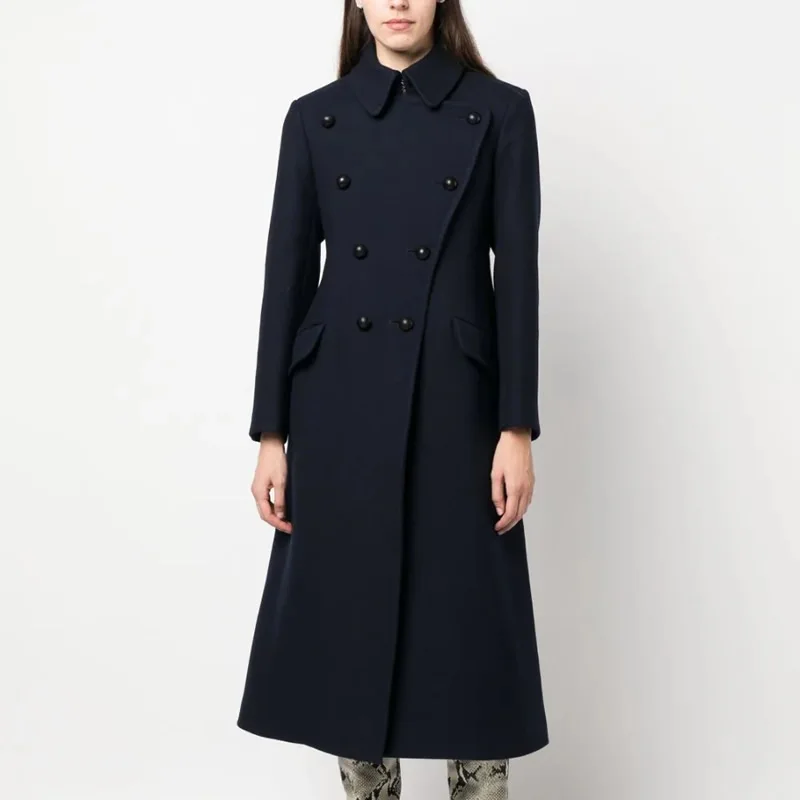 

Black Woolen Coat for Women, Warm Jacket, A-Line Coat, Fashion, 10246