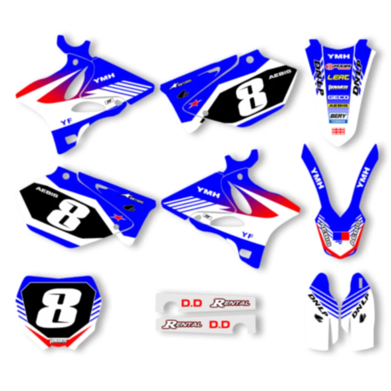 

SPACE Custom Motorcycle Graphics Background Decal for YAMAHA YZ125 250 2002 2003 2004 2005 2006 2007 2008-2014Stickers Kits 007