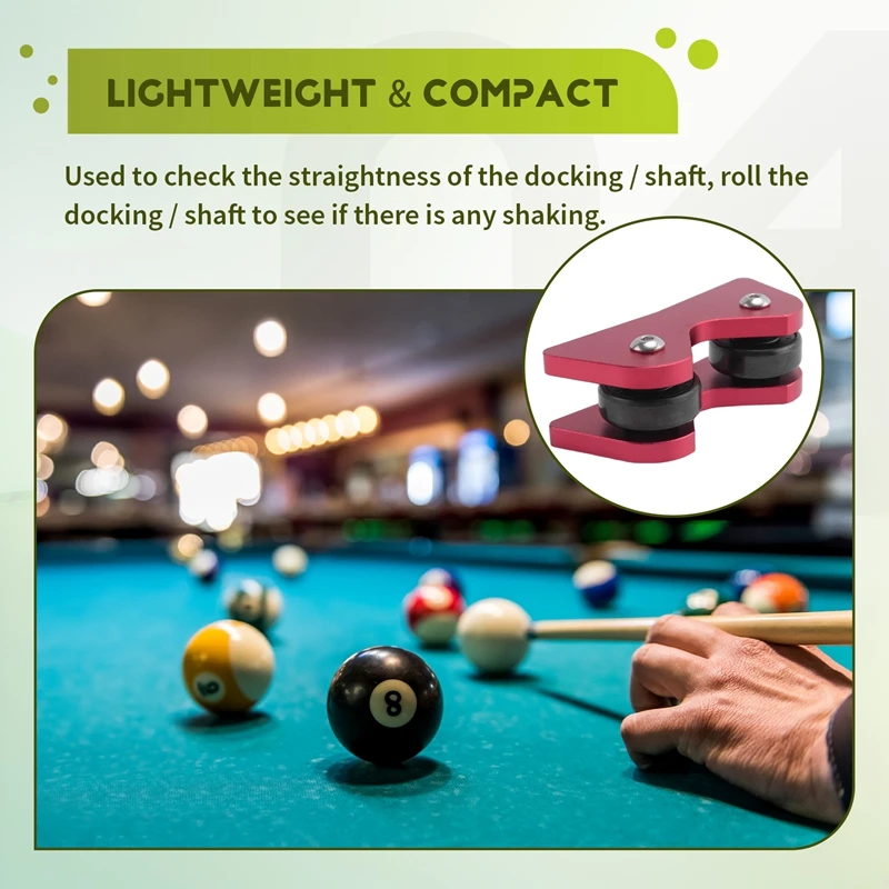 環境に優しい-2個ビリヤードキューストレートネスチェッカー、プールビリヤードキュースヌーカークラブローラーストレートネス検出器チェッカー検査