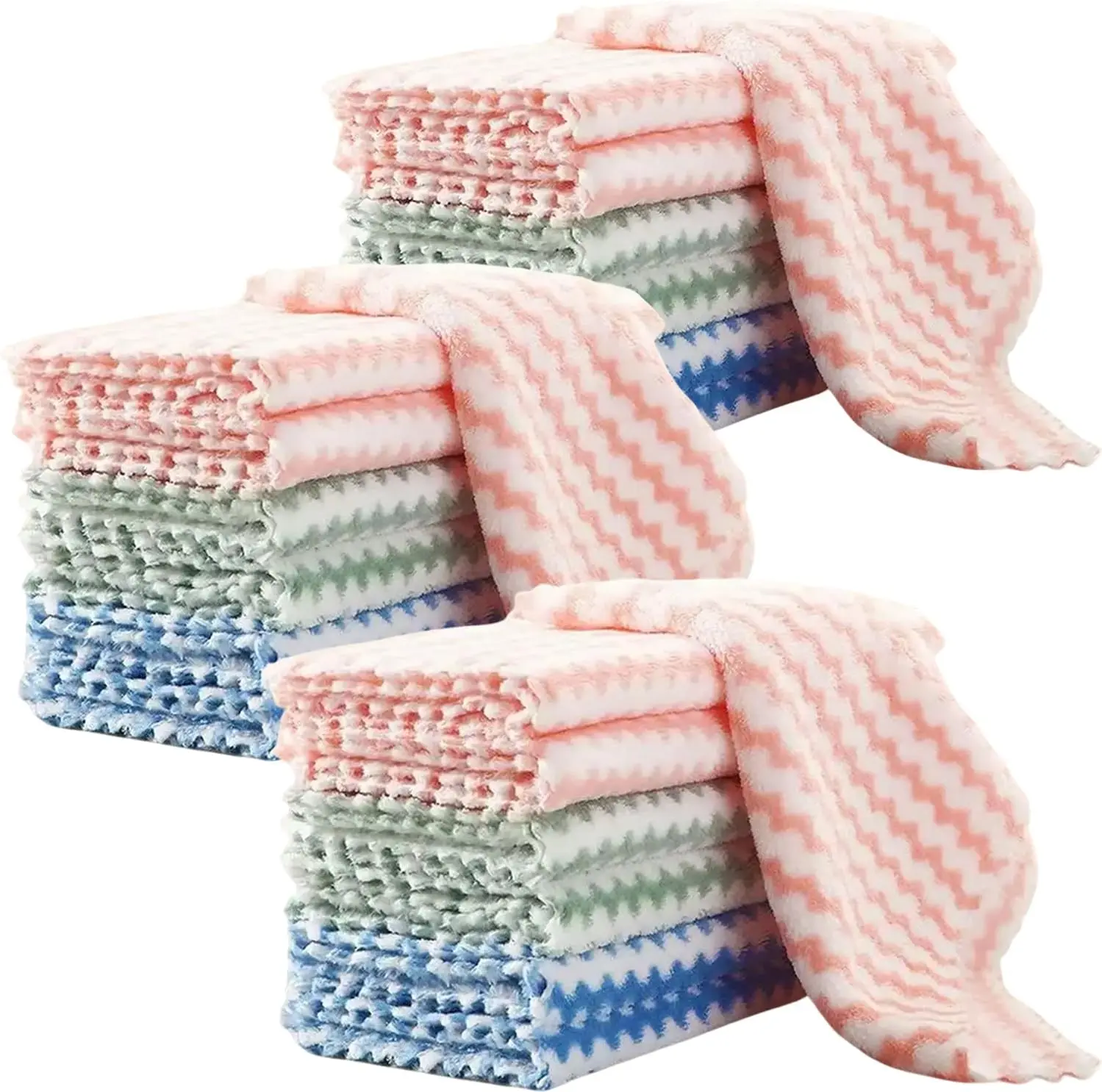 

10/40PCS Coral Fleece Cleaning Cloths, Thickened & Super Absorbent, Kitchen Dish Rags for Glass Windows Wipe