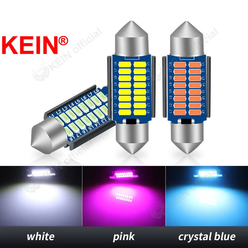 KEIN 2PCS Festoon Led Bulb SV8.5 C5W Trunk C10W Door 28 31 36 39 41 MM Car Light Interior Reading Dome License Plate Signal Lamp