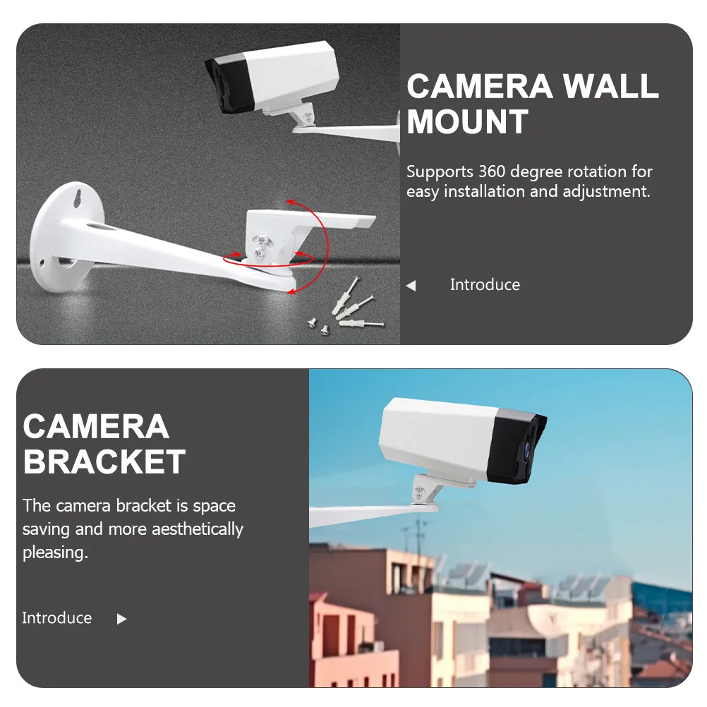 Sturdy Wall Mount Camera Bracket for Security Adjustable Angle 360 Rotation Space Saving Heavy Duty 10Kg