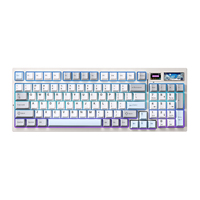 YUNZII IF99 White Wireless Mechanical Gaming Keyboard with Smart LCD Display, QMK/VIA Custom Gasket Hot Swap RGB 96% Keyboard