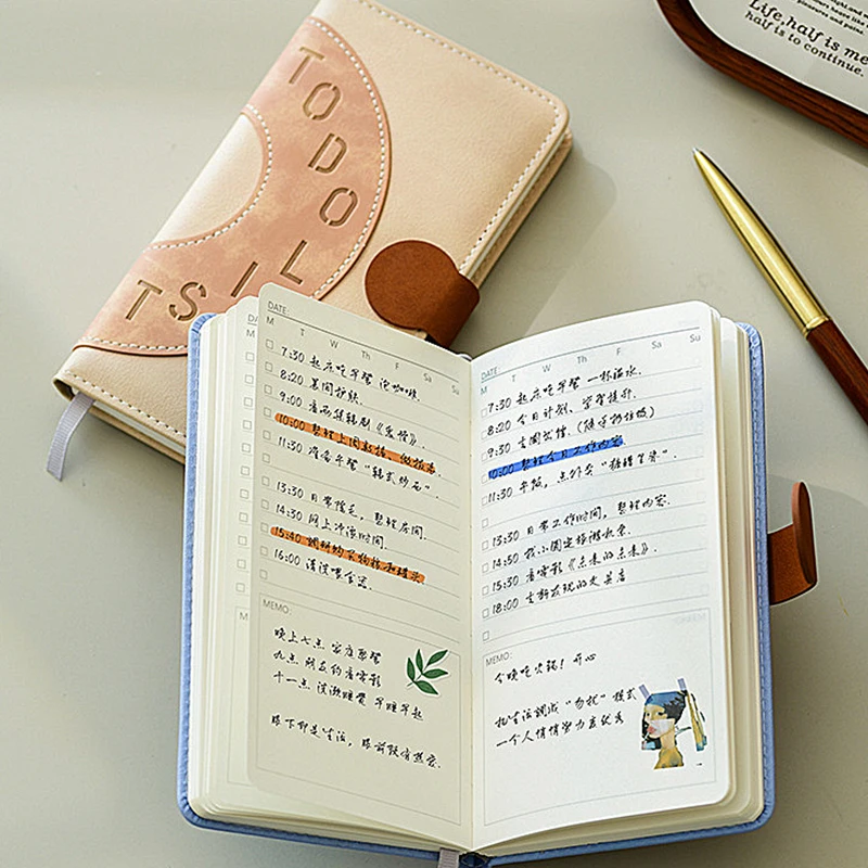 Leather Business Office Engrave Initials Notebook Student To Do List Books Custom Name Fashion Mini Paper Stationery Diary Gift