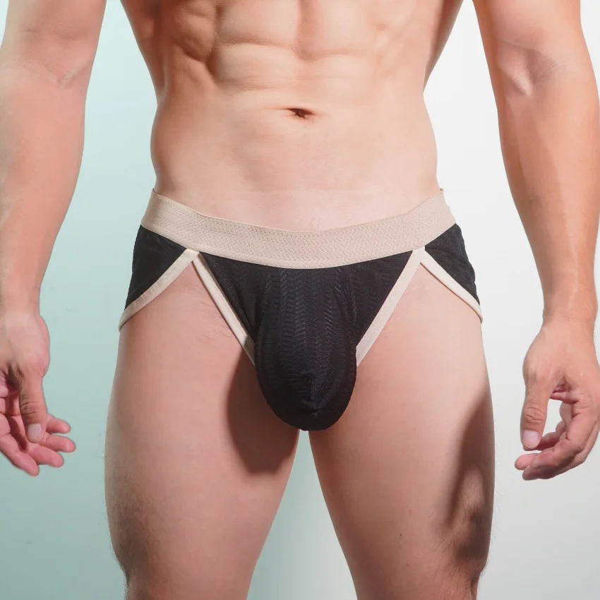 

Men's Sexy Brief Jacquard Ice Silk Quickd Ry Cool Feel Sweat Absorption tanga Gays Low Waist U Convex Pouch High Fork Underpants