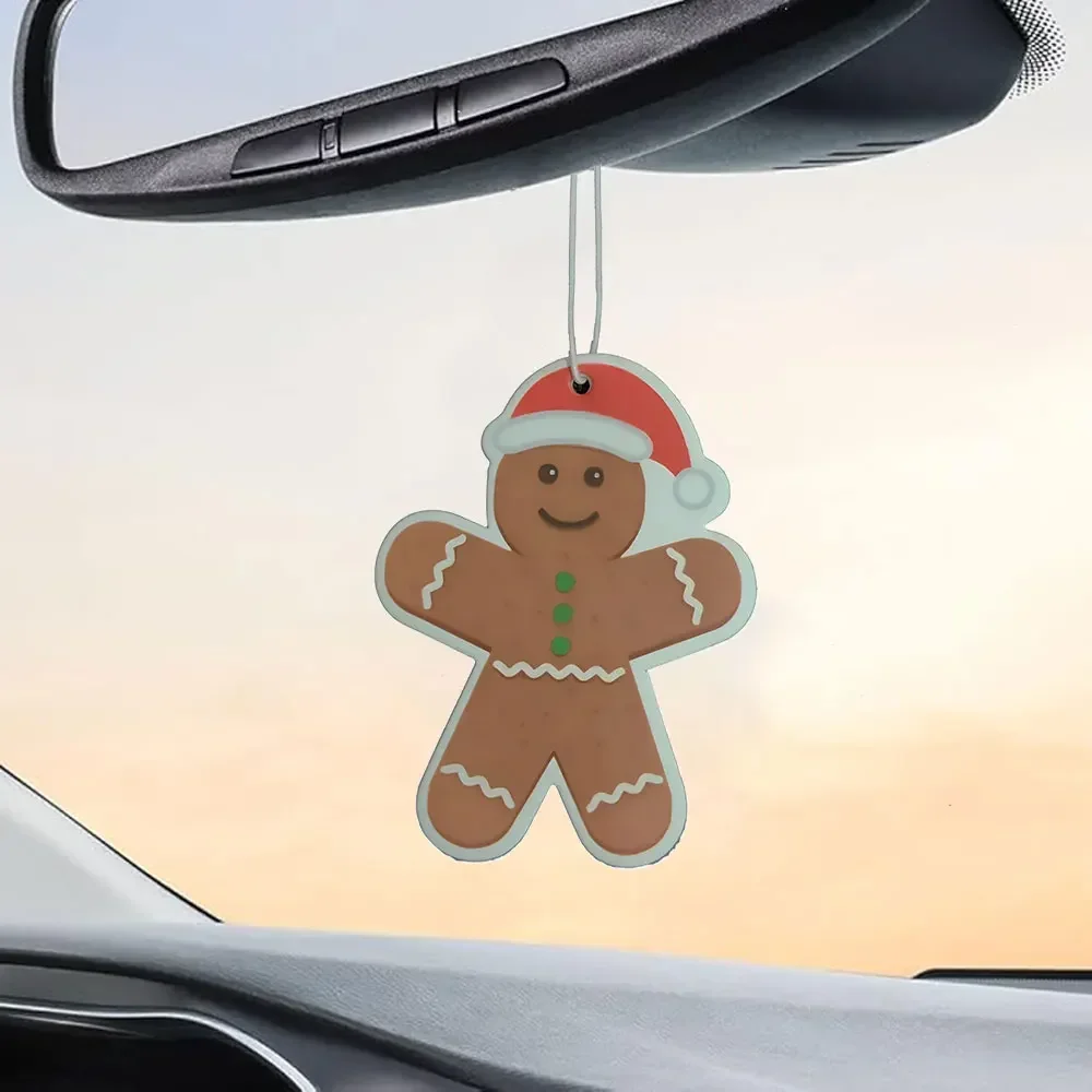 1–3 Stück Weihnachten süßer Lebkuchen Bösewicht festlicher Auto-Lufterfrischer Auto duftender Innenauto-Wohnmöbel-Lufterfrischer
