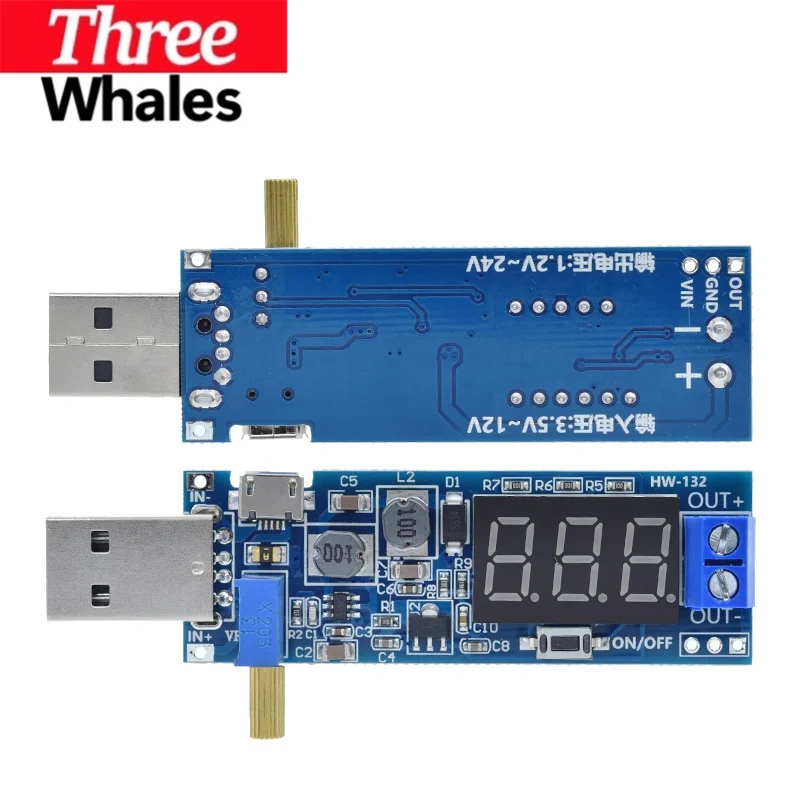 USB Boost Module DC-DC 5V To 3.3V/24V USB Boost Power Supply Module USB DC Converter 12V Adjustable Out DC 1.2V-24V