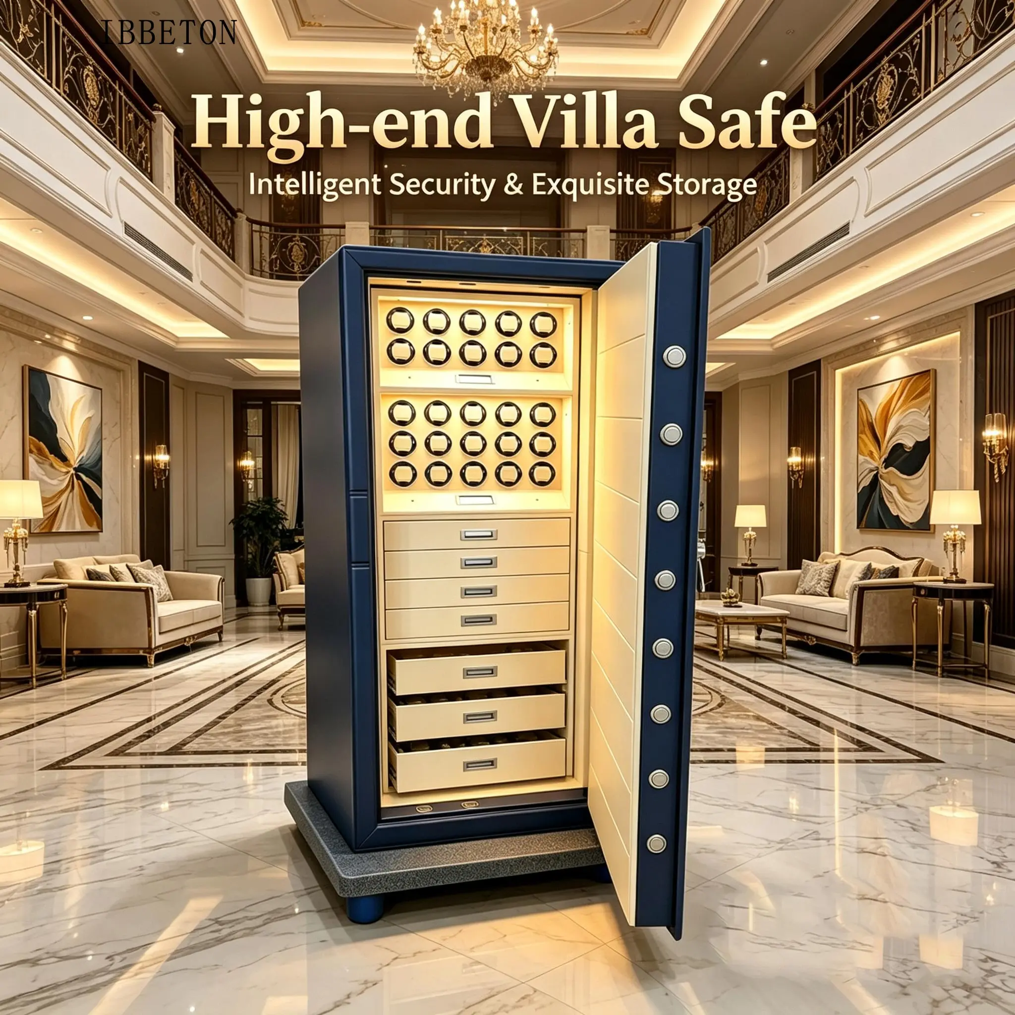 Customized Watch Winder Anti-Theft Safe, Automatic Mechanical Watch Shaker, Safe, Antique Calligraphy and Painting Watch Collect