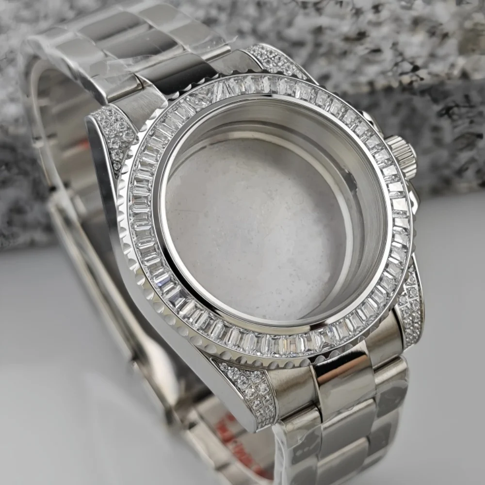 NH35 case Starry Sky case SUB mechanical watch NH38/NH36 rhinestone inlaid case mechanical watch assembly accessories