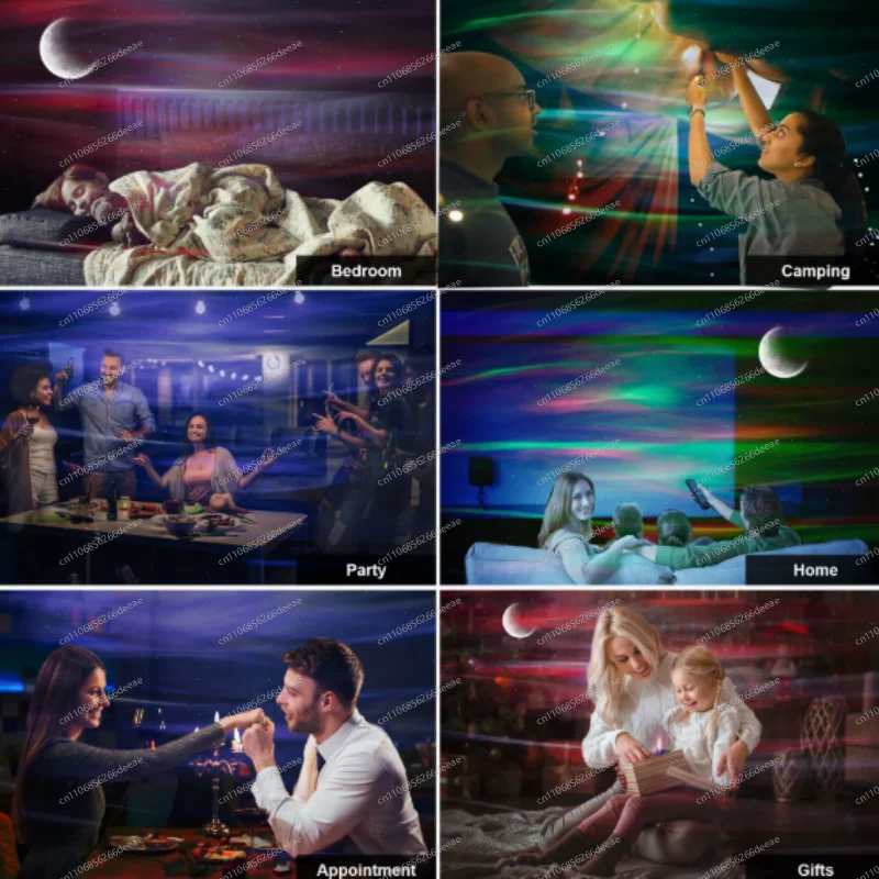 Northern lights bluetooth music children's starry sky projection light usb with lampshade night light ambient light