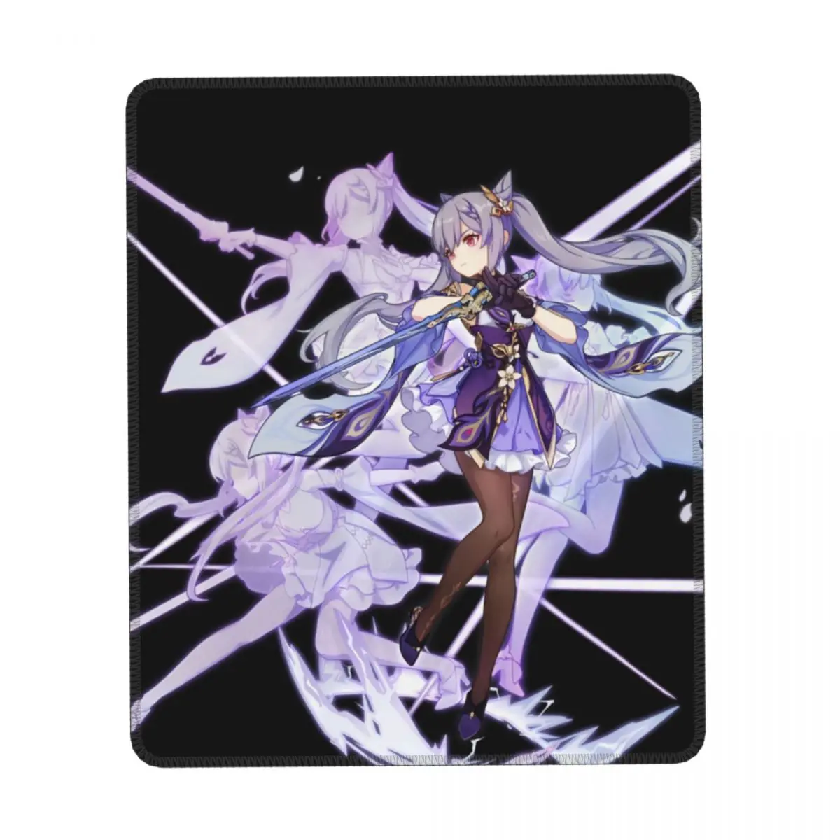 Keqing Wish Art Genshin Impact Vertical Print Mouse Pad Sword Queen Desktop Rubber Mousepad Aesthetic Antislip Custom Mouse Pads