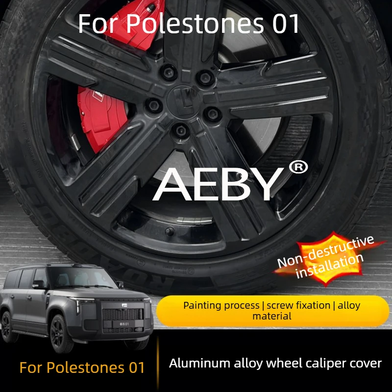 AEBY For Polestones 01 Wheel Caliper Covers,Aluminum Alloy Wheel Caliper Shell,Fake Big Brake Kit,car exterior decoration