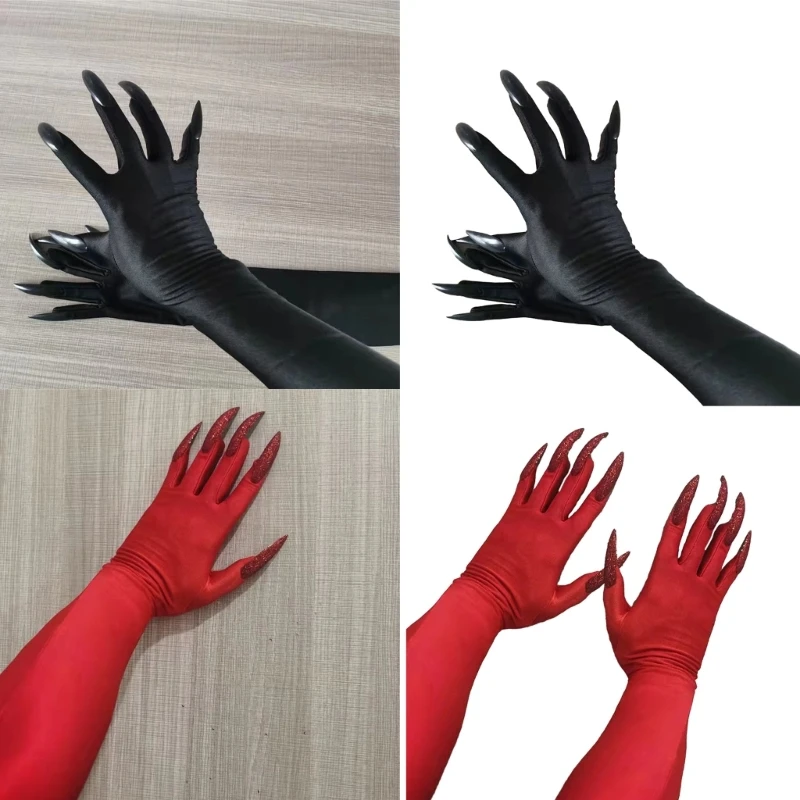 Funny Claw Gloves Birthday Party Cosplay Mardi Gras Long Nails Accessories Halloween Costume Gloves