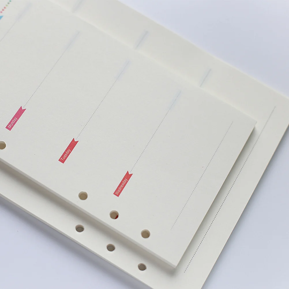 3 set di carta a fogli sciolti assortita mensile settimanale lista delle cose da fare A6 standard scrittura liscia ricariche di ricambio per fogli sciolti a 6 anelli