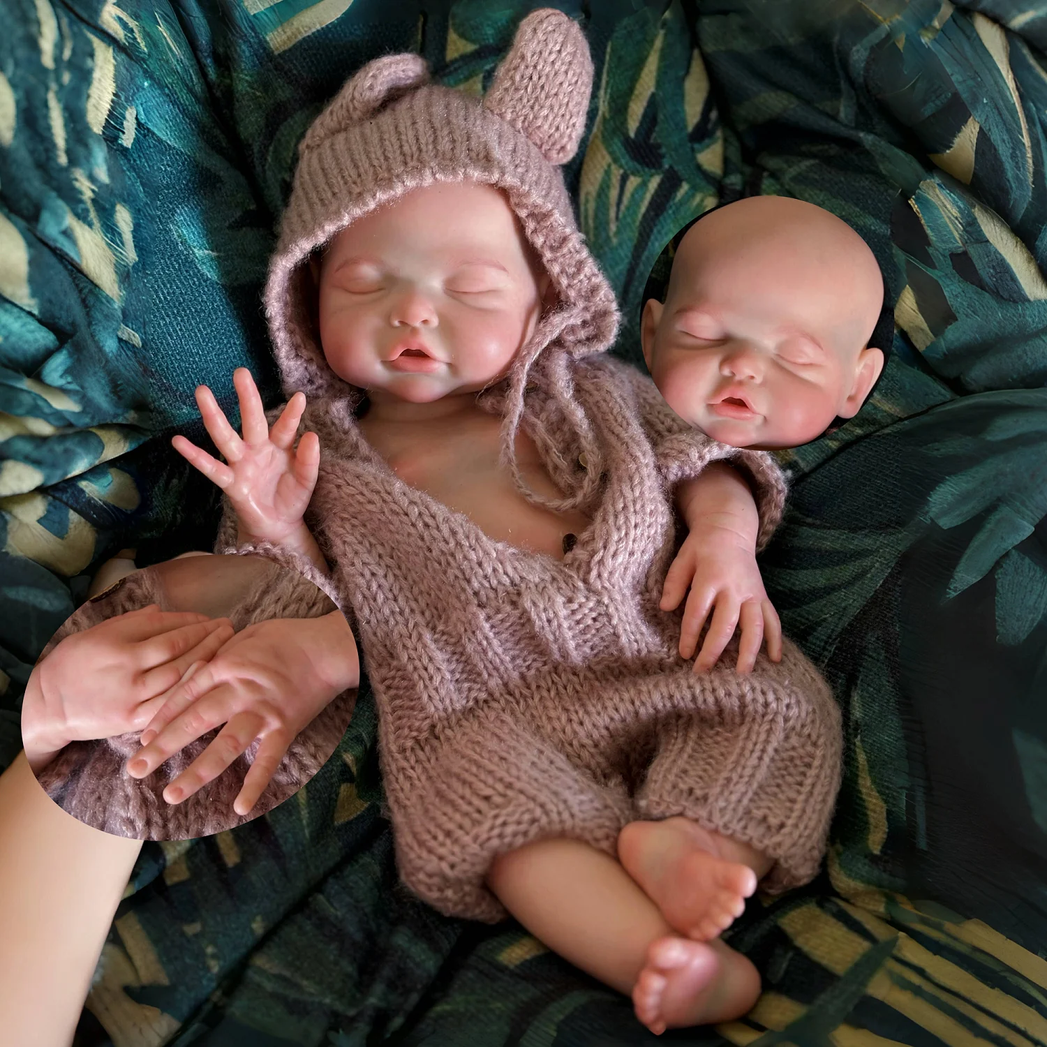 40CM Sleeping Girl Reborn Dolls Full Body Soft Silicone Newborn Baby Doll Toys For Kid's Christmas Gifts Cute Reborn Baby Dolls