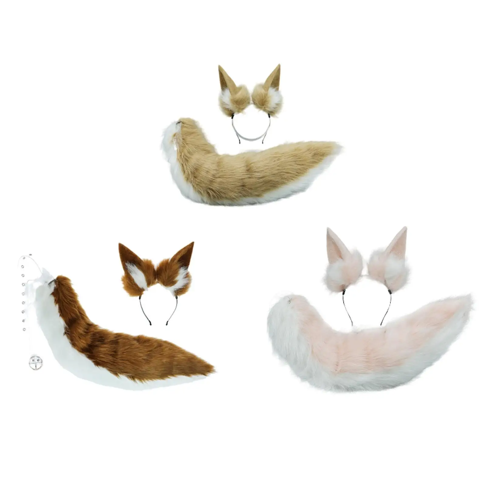 

Animal Ears and Tail Set Cosplay Costume Accessories Animal Headband for Prom Stage Performance Role Play Masquerade Carnival