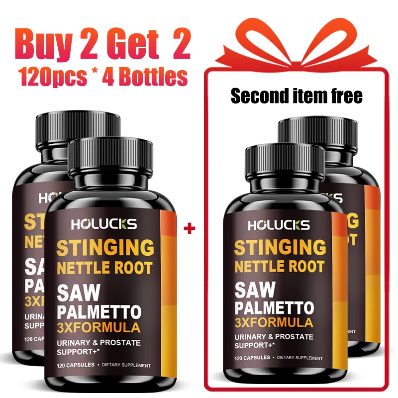 

Saw Palmetto & Stinging Nettle Capsules, with Natural Prostate Support, Bladder Control, Reduce Frequent Urination, Hair Health