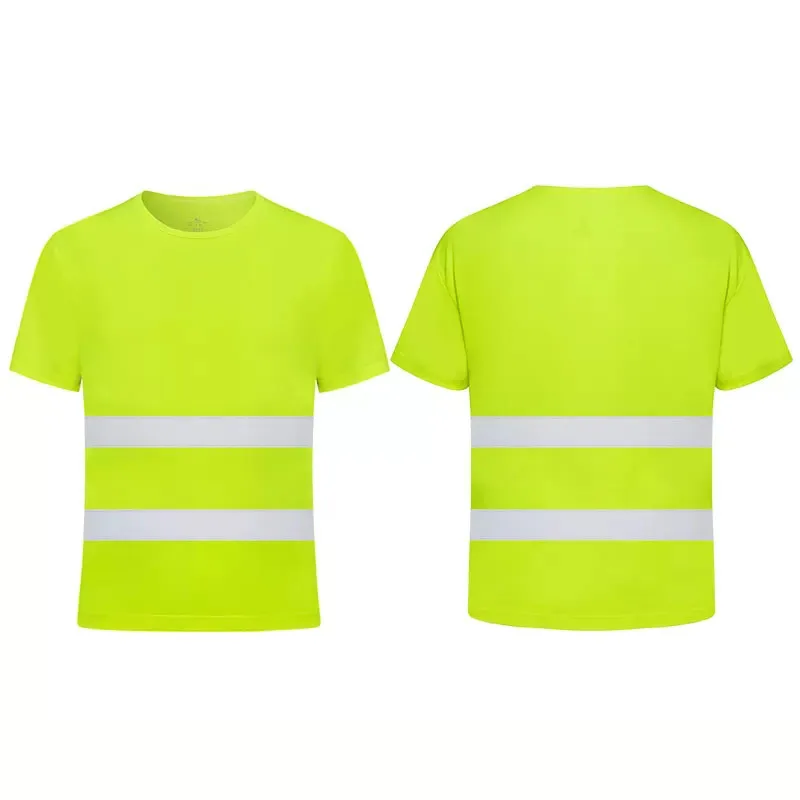 12 Colours Fluorescent High Visibility Safety Work Shirts Summer Breathable Work T Shirt Reflective T-shirt Quick Dry