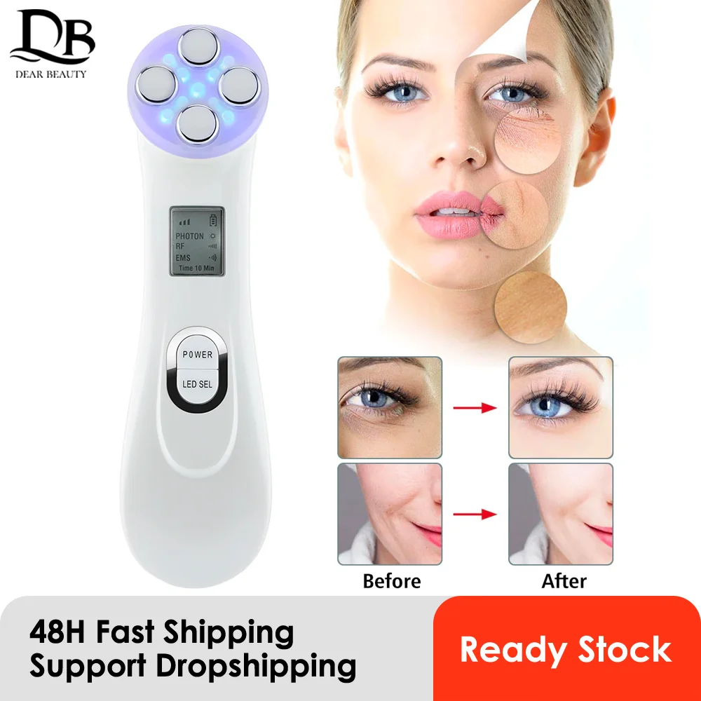 Mặt Mesotherapy Electroporation RF Tần Số Vô Tuyến LED Photon Mặt Nâng Se Khít Xóa Nếp Nhăn Dưỡng Da Máy Mát Xa Mặt