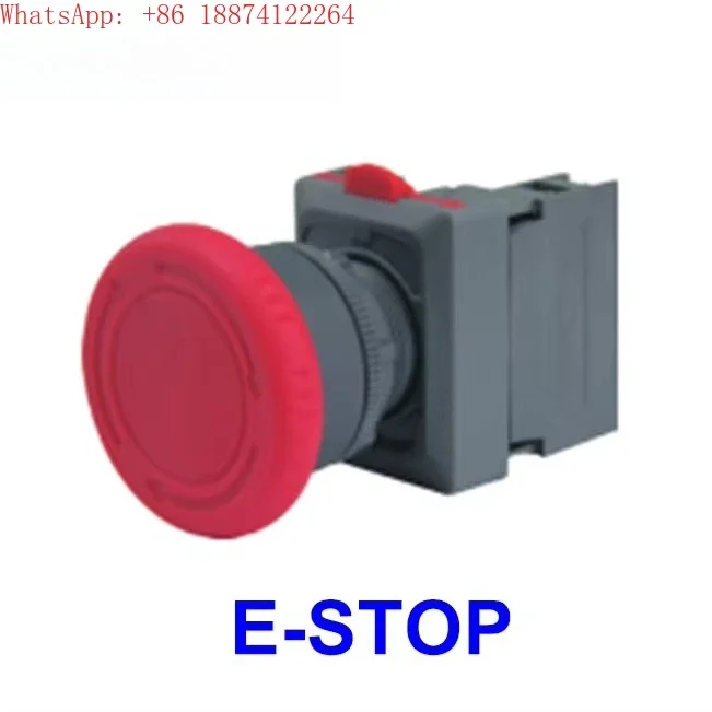 Original 22mm Emergency Stop Button 1NO1NC 10A IP65 Auto Lock Red Mushroom E-Stop