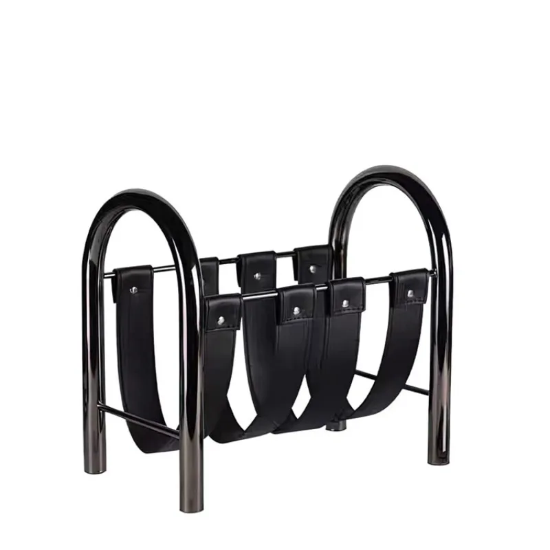 Modern light luxury metal leather magazines, book shelves, home furnishings, designer soft decoration accessories